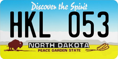 ND license plate HKL053