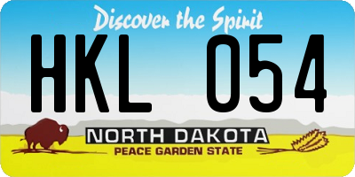 ND license plate HKL054