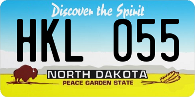 ND license plate HKL055