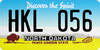 ND license plate HKL056