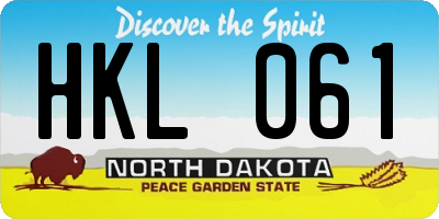 ND license plate HKL061
