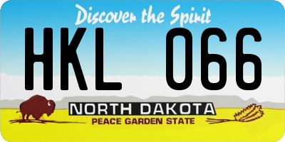 ND license plate HKL066
