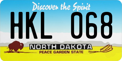 ND license plate HKL068