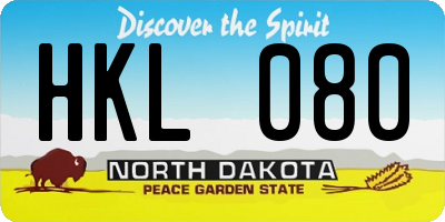 ND license plate HKL080