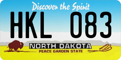 ND license plate HKL083