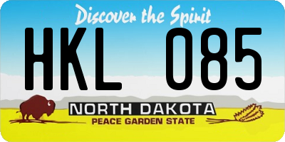 ND license plate HKL085