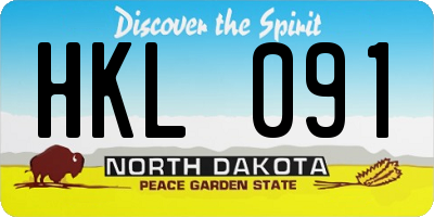 ND license plate HKL091