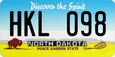 ND license plate HKL098