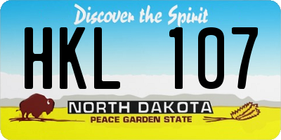 ND license plate HKL107