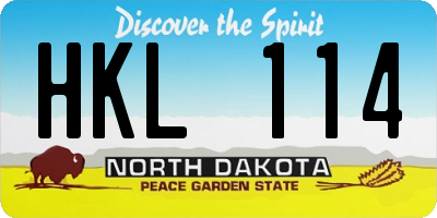 ND license plate HKL114