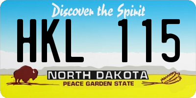 ND license plate HKL115