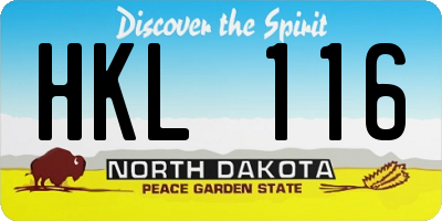 ND license plate HKL116