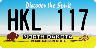 ND license plate HKL117