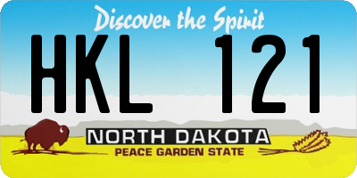 ND license plate HKL121