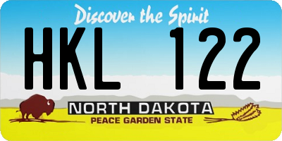 ND license plate HKL122