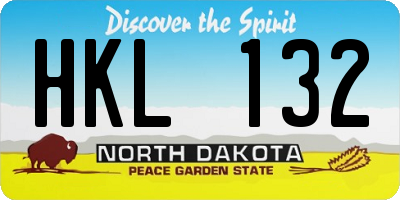 ND license plate HKL132