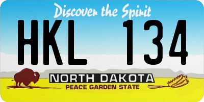 ND license plate HKL134