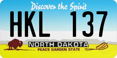 ND license plate HKL137