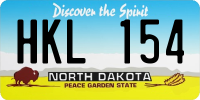 ND license plate HKL154
