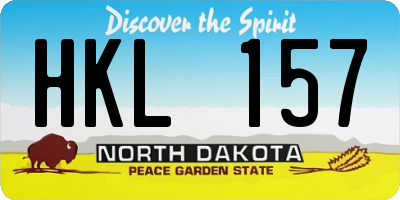 ND license plate HKL157