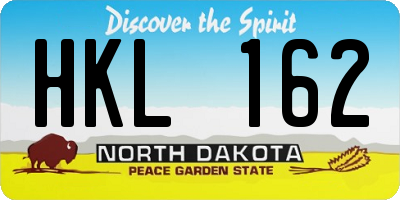 ND license plate HKL162