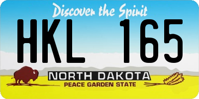 ND license plate HKL165
