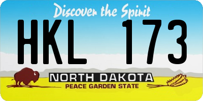 ND license plate HKL173