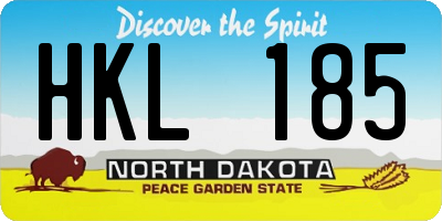 ND license plate HKL185