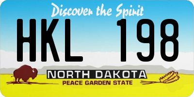 ND license plate HKL198