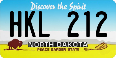 ND license plate HKL212