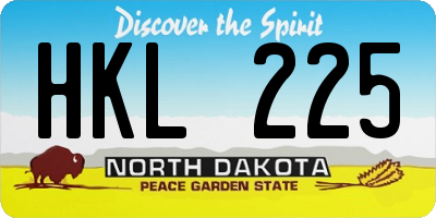 ND license plate HKL225