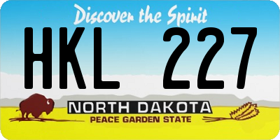 ND license plate HKL227