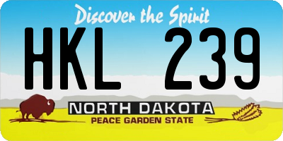 ND license plate HKL239