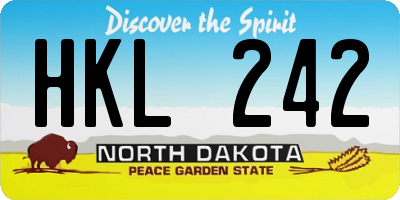 ND license plate HKL242