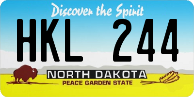 ND license plate HKL244