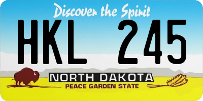 ND license plate HKL245