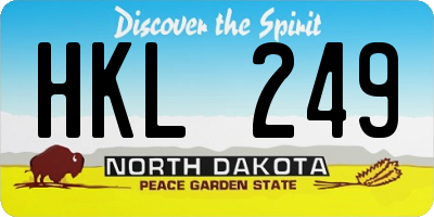 ND license plate HKL249