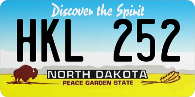 ND license plate HKL252