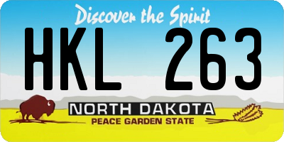 ND license plate HKL263