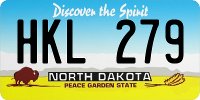 ND license plate HKL279