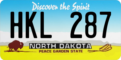 ND license plate HKL287