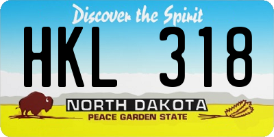 ND license plate HKL318