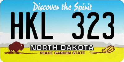 ND license plate HKL323