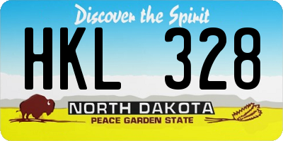 ND license plate HKL328