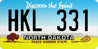 ND license plate HKL331