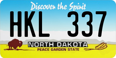 ND license plate HKL337