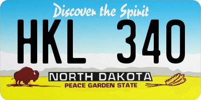 ND license plate HKL340