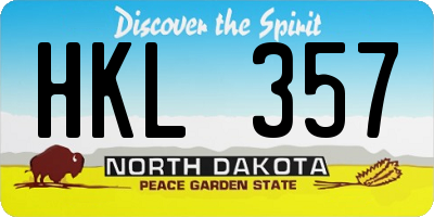 ND license plate HKL357