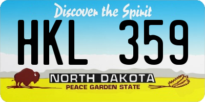 ND license plate HKL359