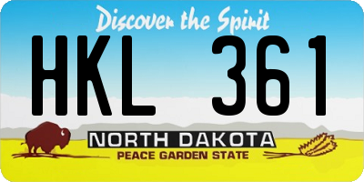 ND license plate HKL361